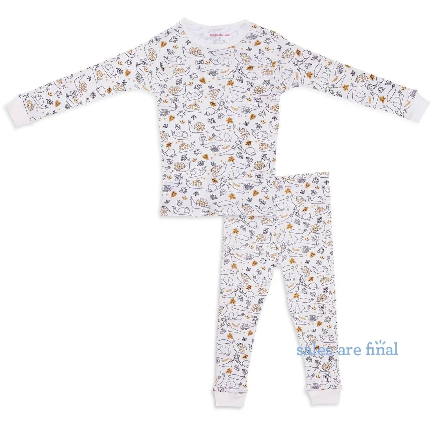 slow living organic cotton magnetic 2 piece toddler PJs