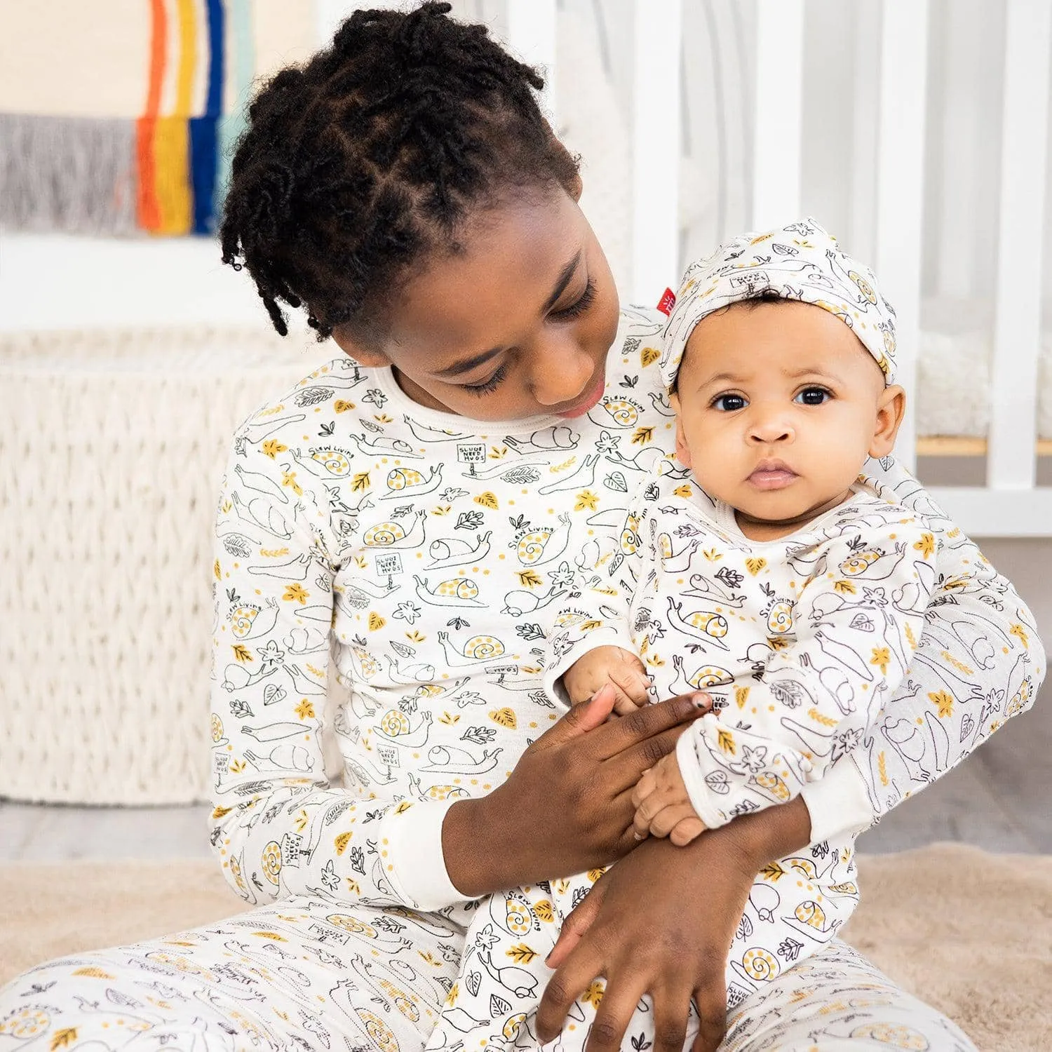 slow living organic cotton magnetic 2 piece toddler PJs