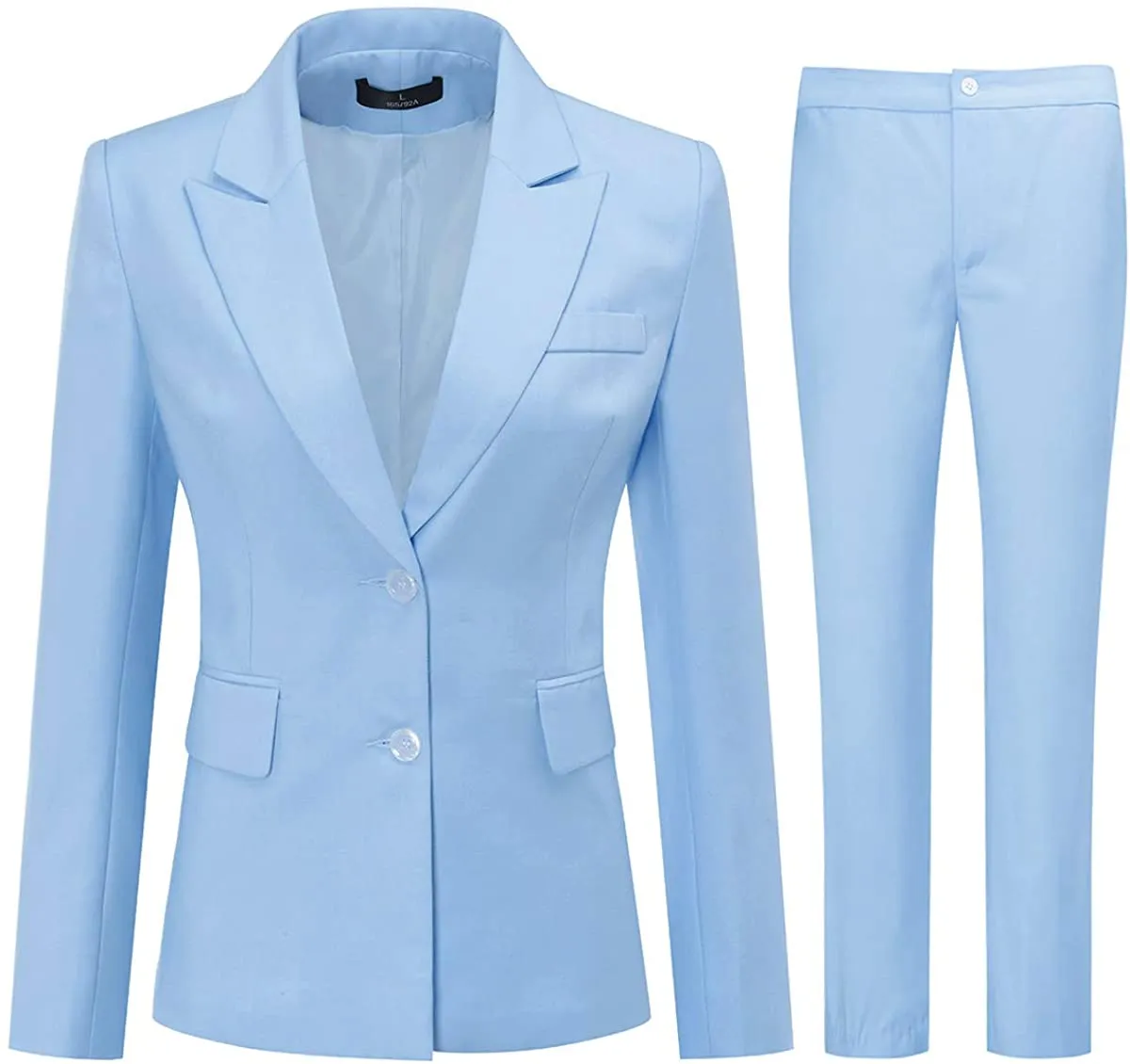 Sophisticated Teal Blue 2pc Office Work Blazer and Pants Set