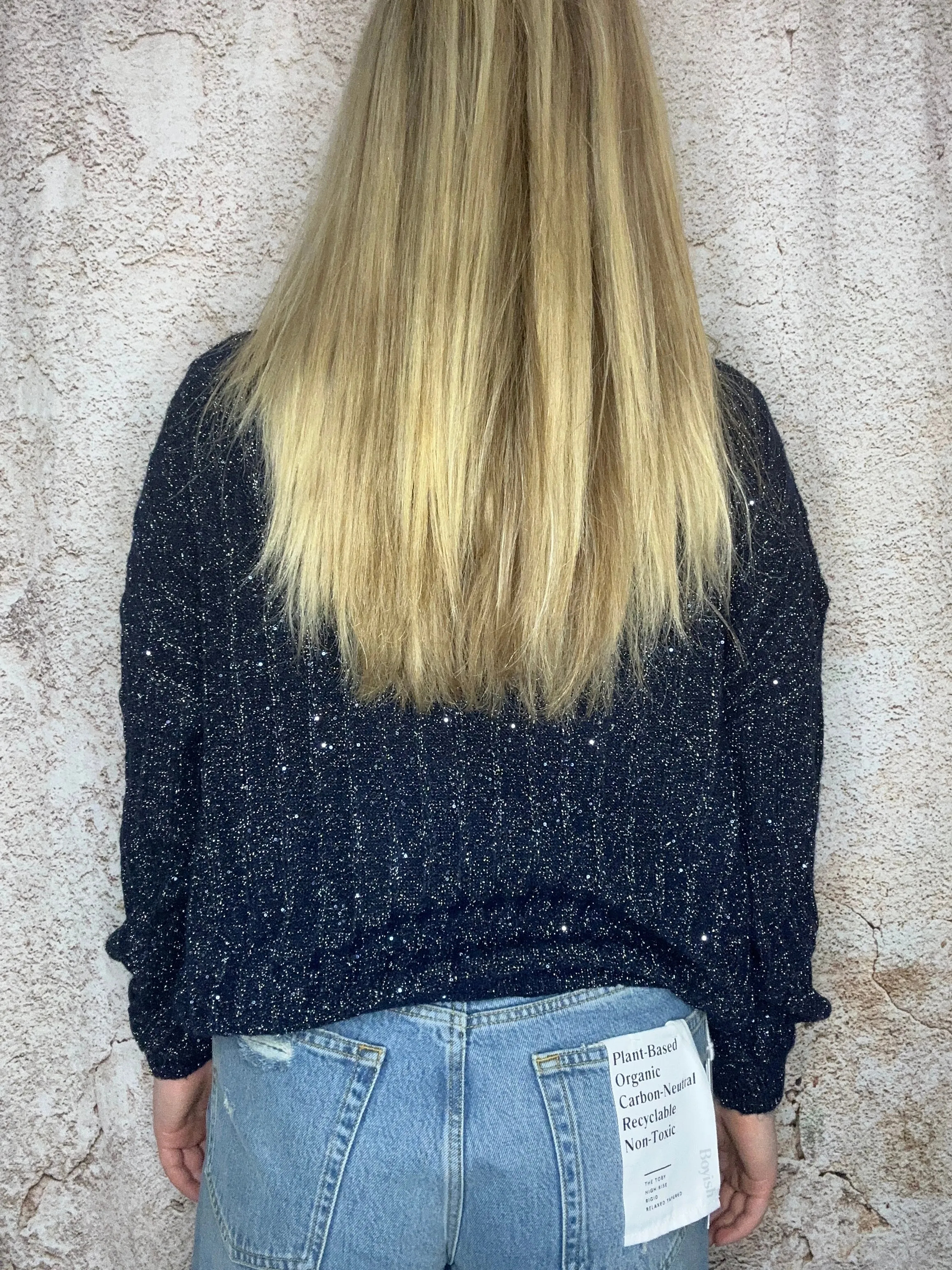 Sparkle Knit Mock Neck Sweater