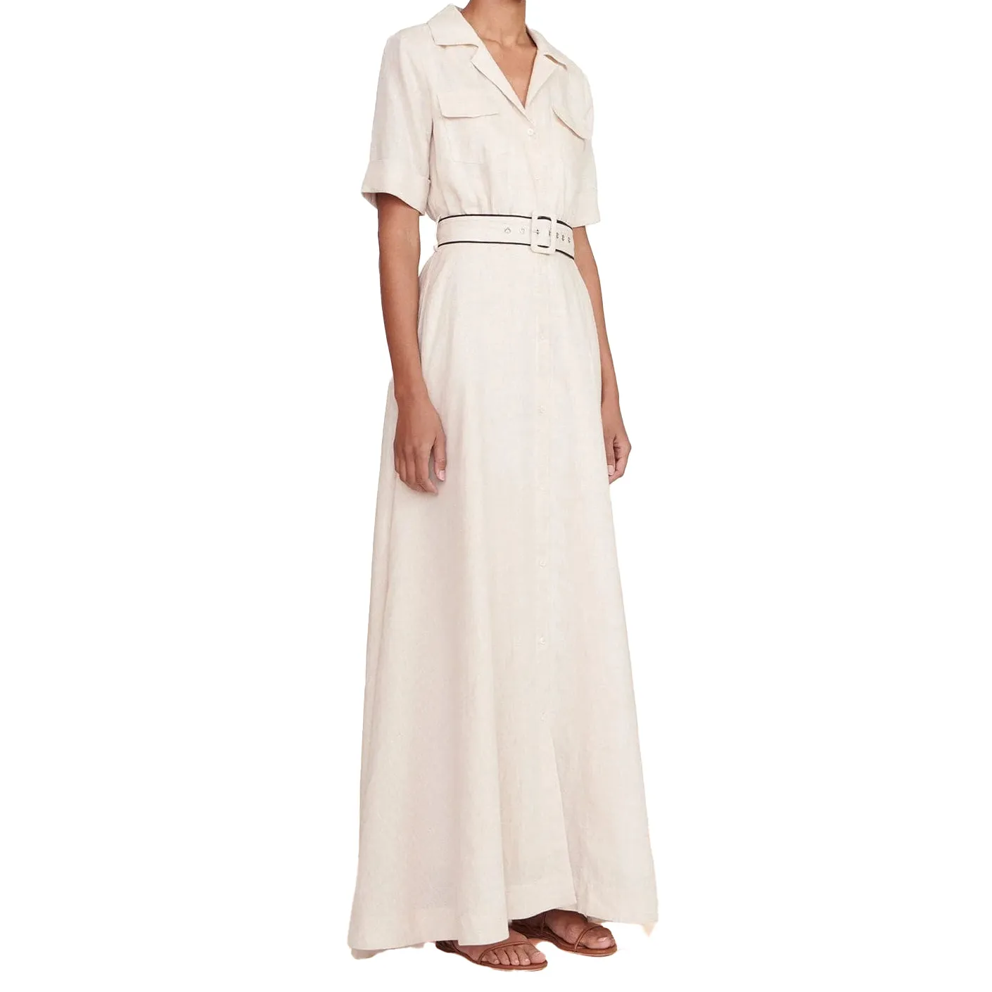 Staud Millie Natural Linen Maxi Dress