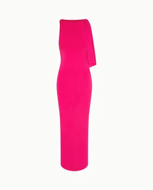 Sueded Stretch Knotted Maxi Dress | Fuchsia