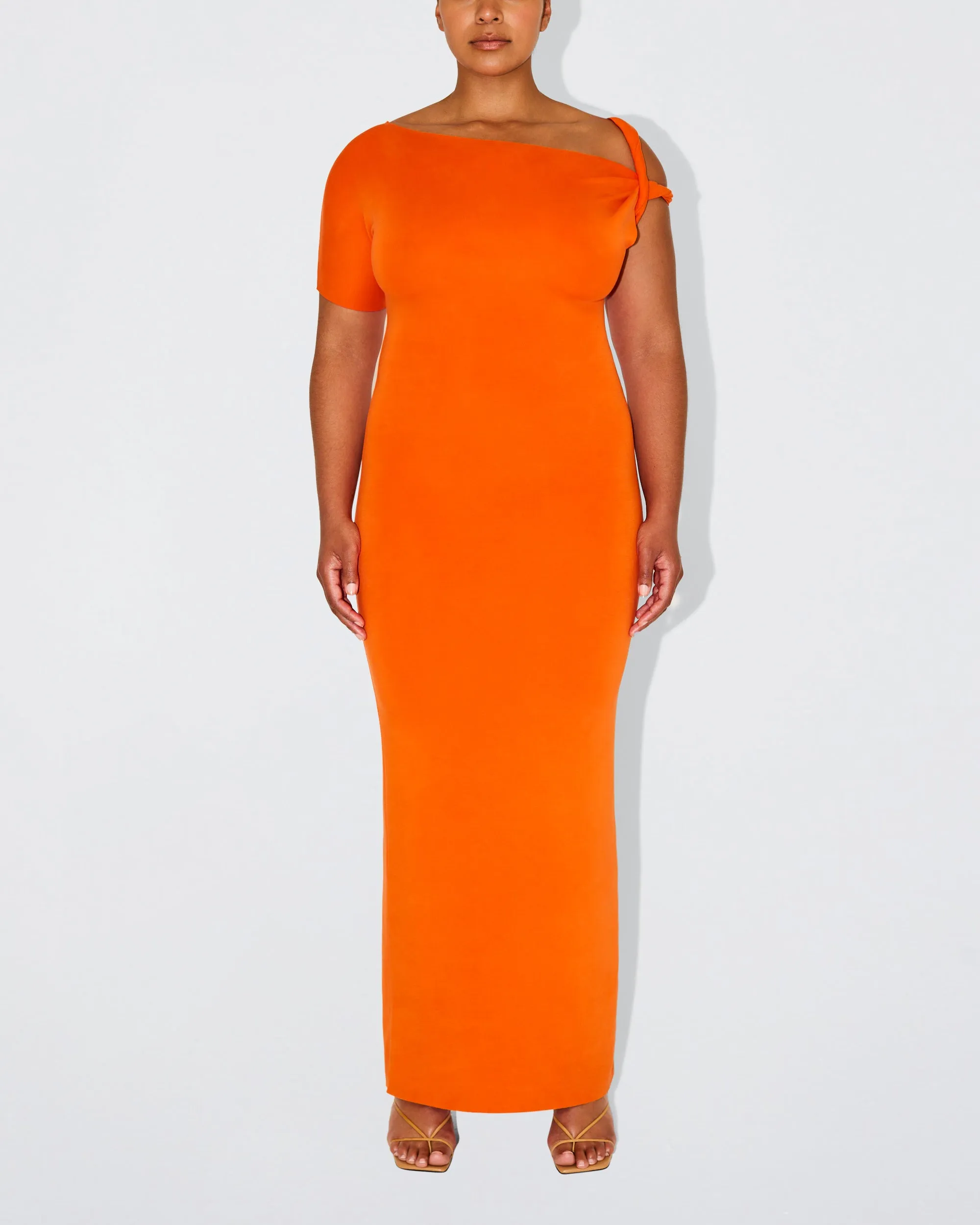 Sueded Stretch Twist Maxi Dress | Papaya