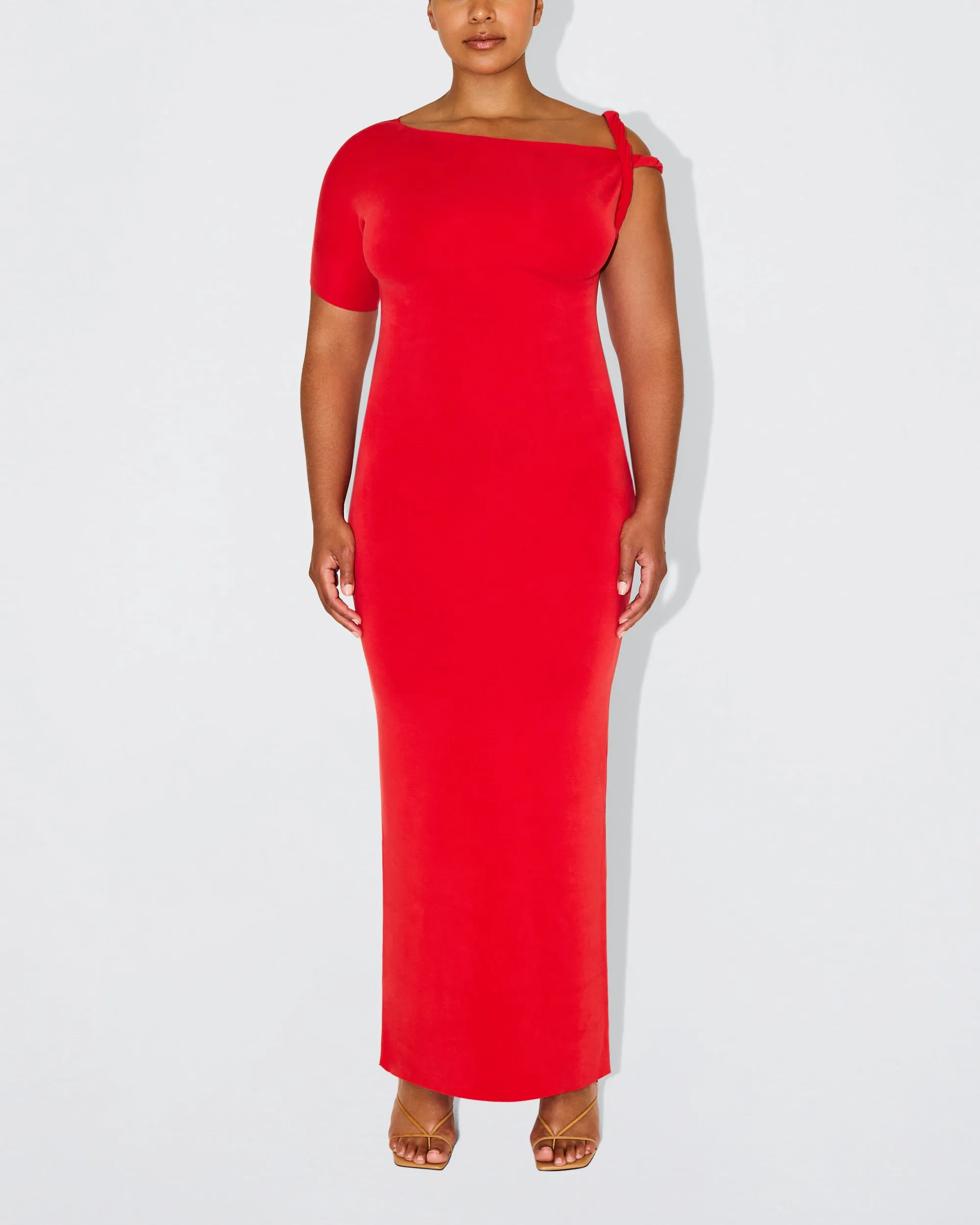 Sueded Stretch Twist Maxi Dress | Tomato