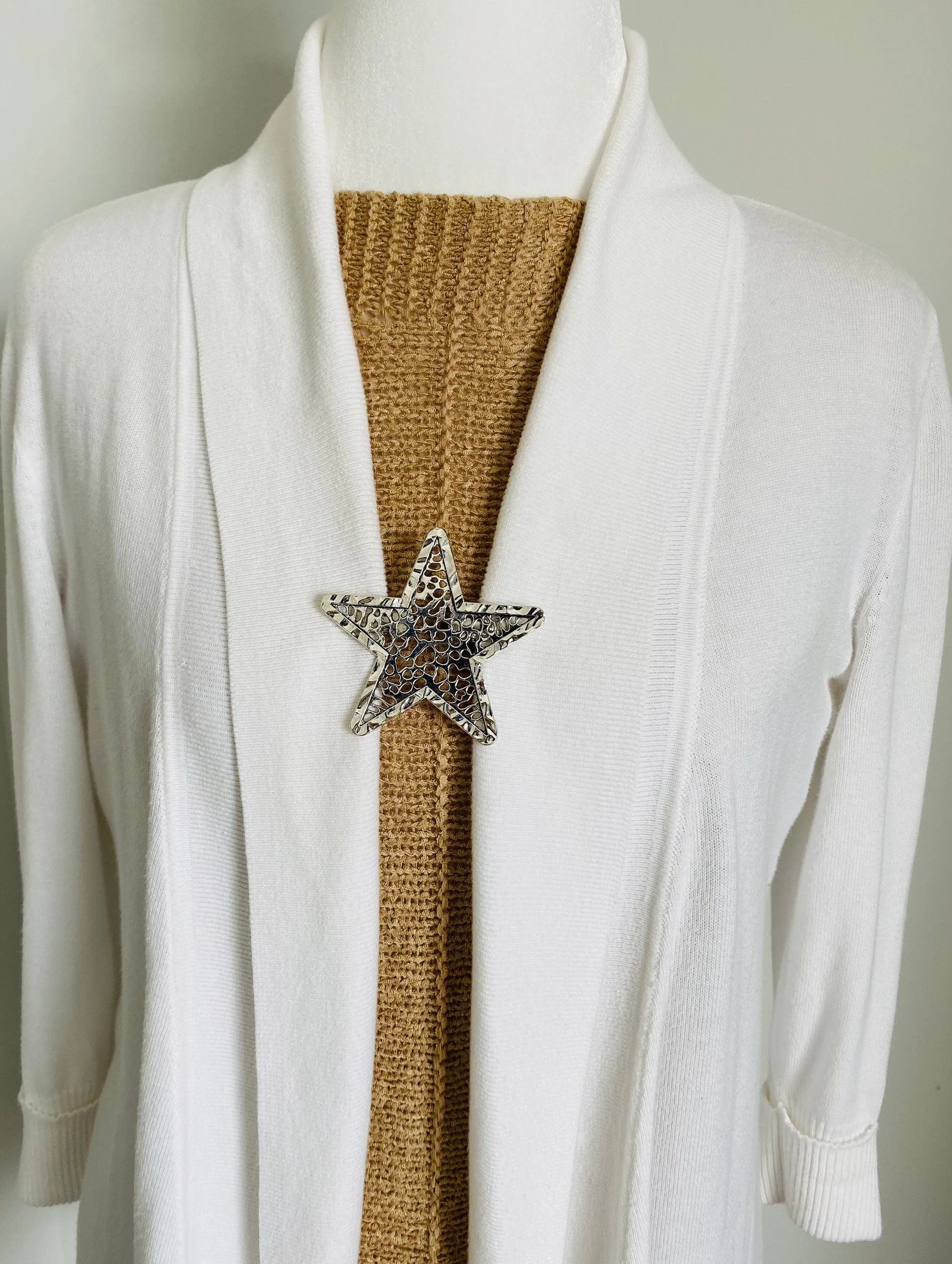 Sweater Clips Silver Star Sweater Clip Cardigan Clasp Star Jewelry Gift Gifts for Her by Fabulici