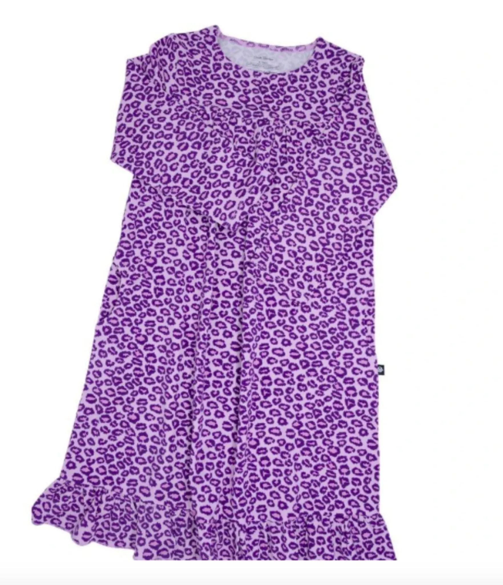 Sweet Bamboo Boho Dress in Leopard Purple Pattern