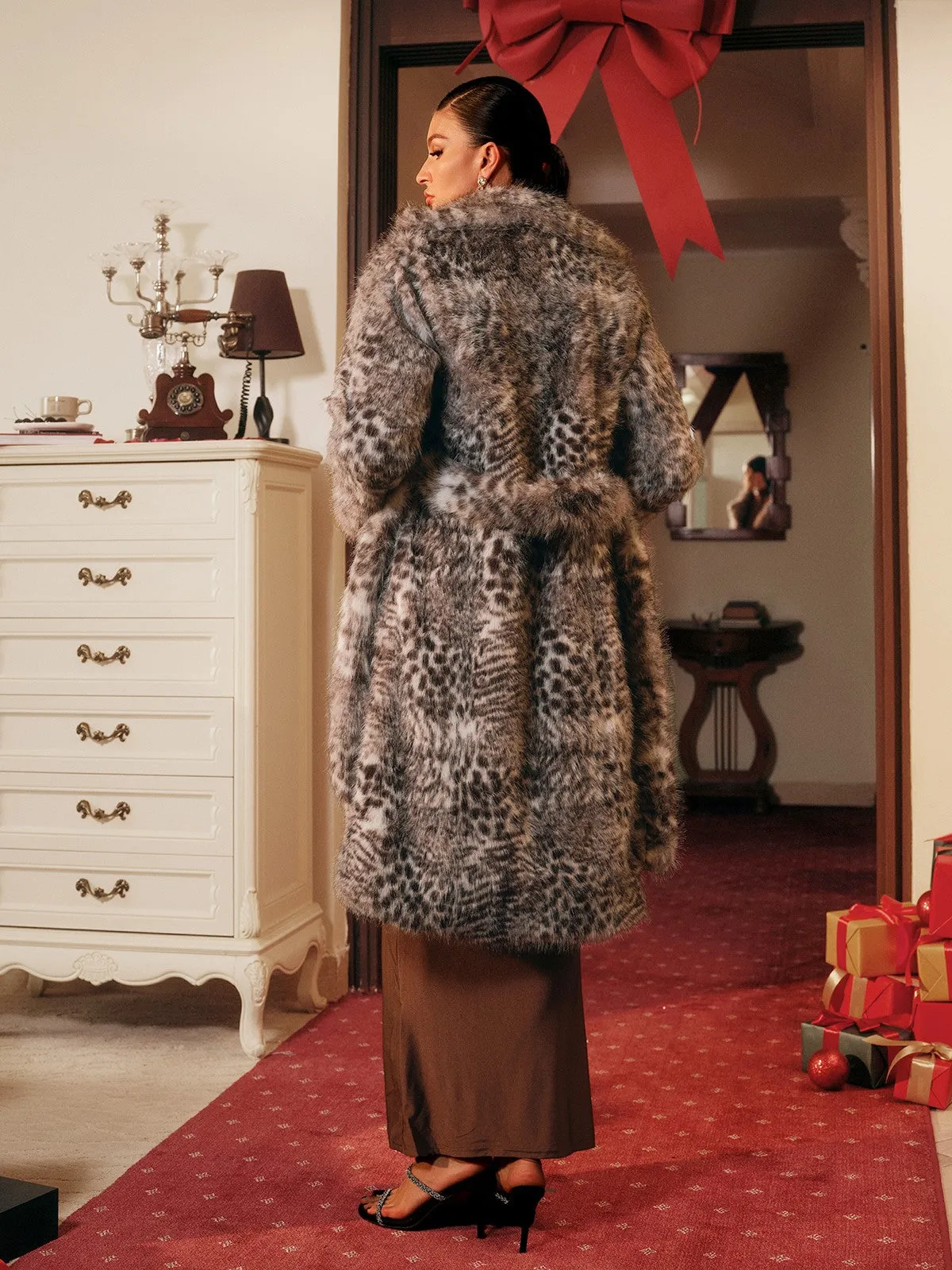 Tavares Leopard Faux Fur Coat