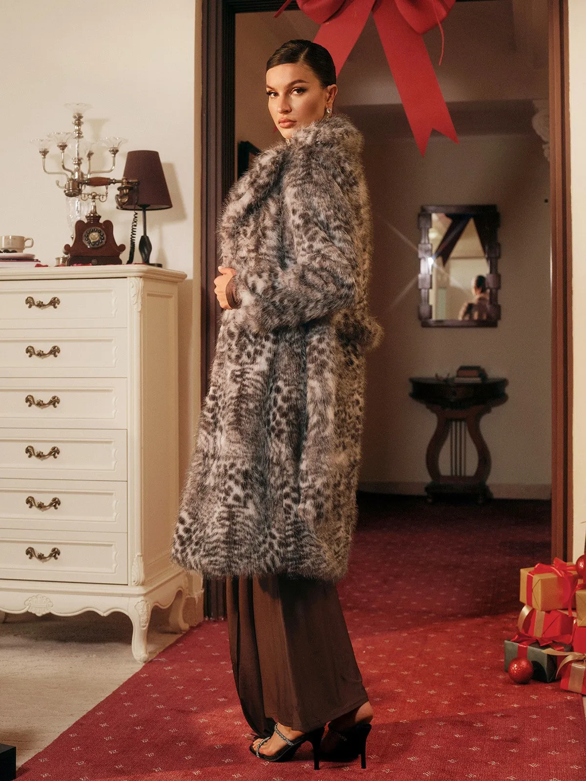 Tavares Leopard Faux Fur Coat