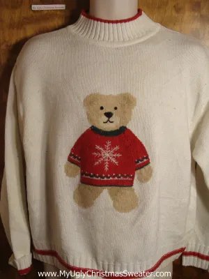 Teddy Bear in Holiday Sweater Tacky Christmas Sweater