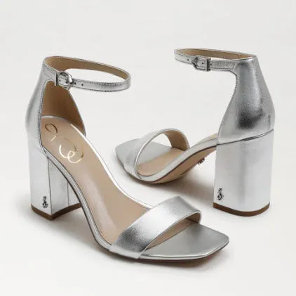 The Block Heel Dress Sandal in Silver