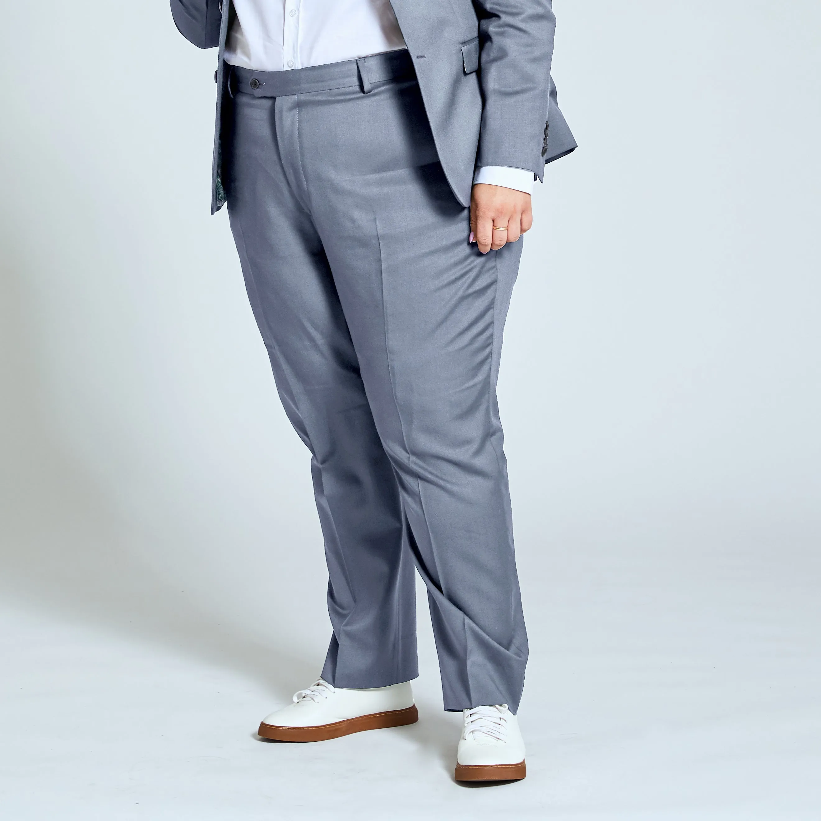 The Georgie Light Gray Dress Pants - Extended Sizes