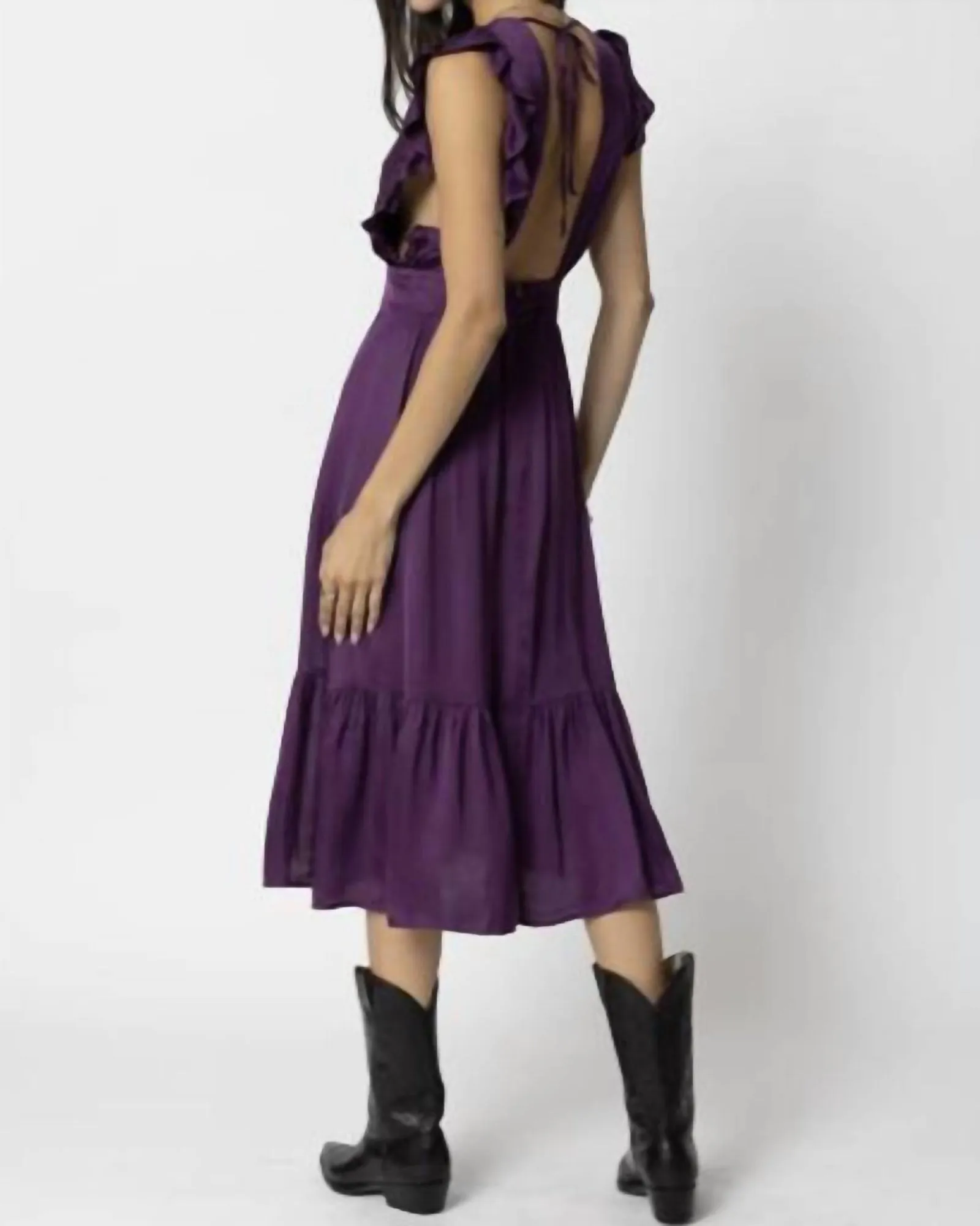 The Jessie Midi Dress In Deep Purple | Deep Purple