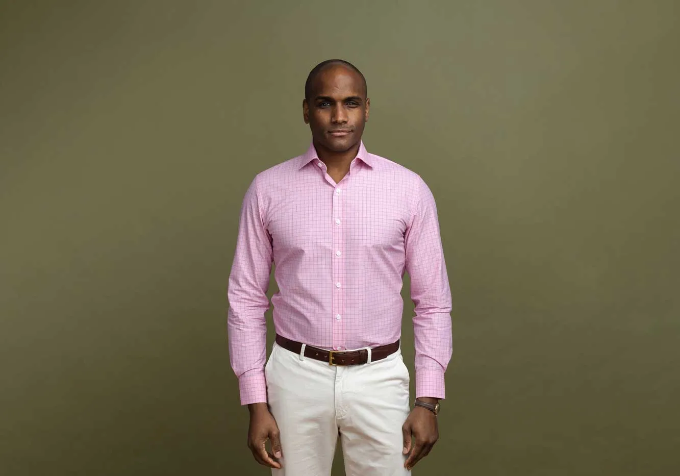 The Pink Clarendon Check Custom Shirt