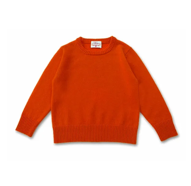 The Tommy - Boys Cashmere Crew Neck Pullover in Ferrari