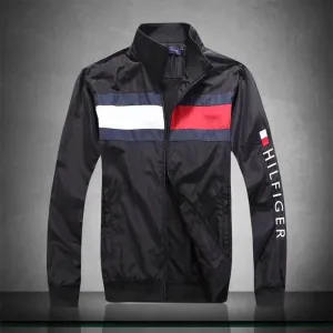 Tommy Hilfiger Split Red And White Design Black Jacket Tracksuit