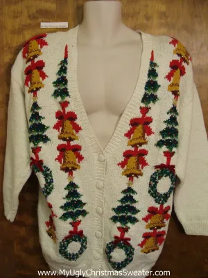 Ugliest Bad Christmas Sweaters 80s Cardigan