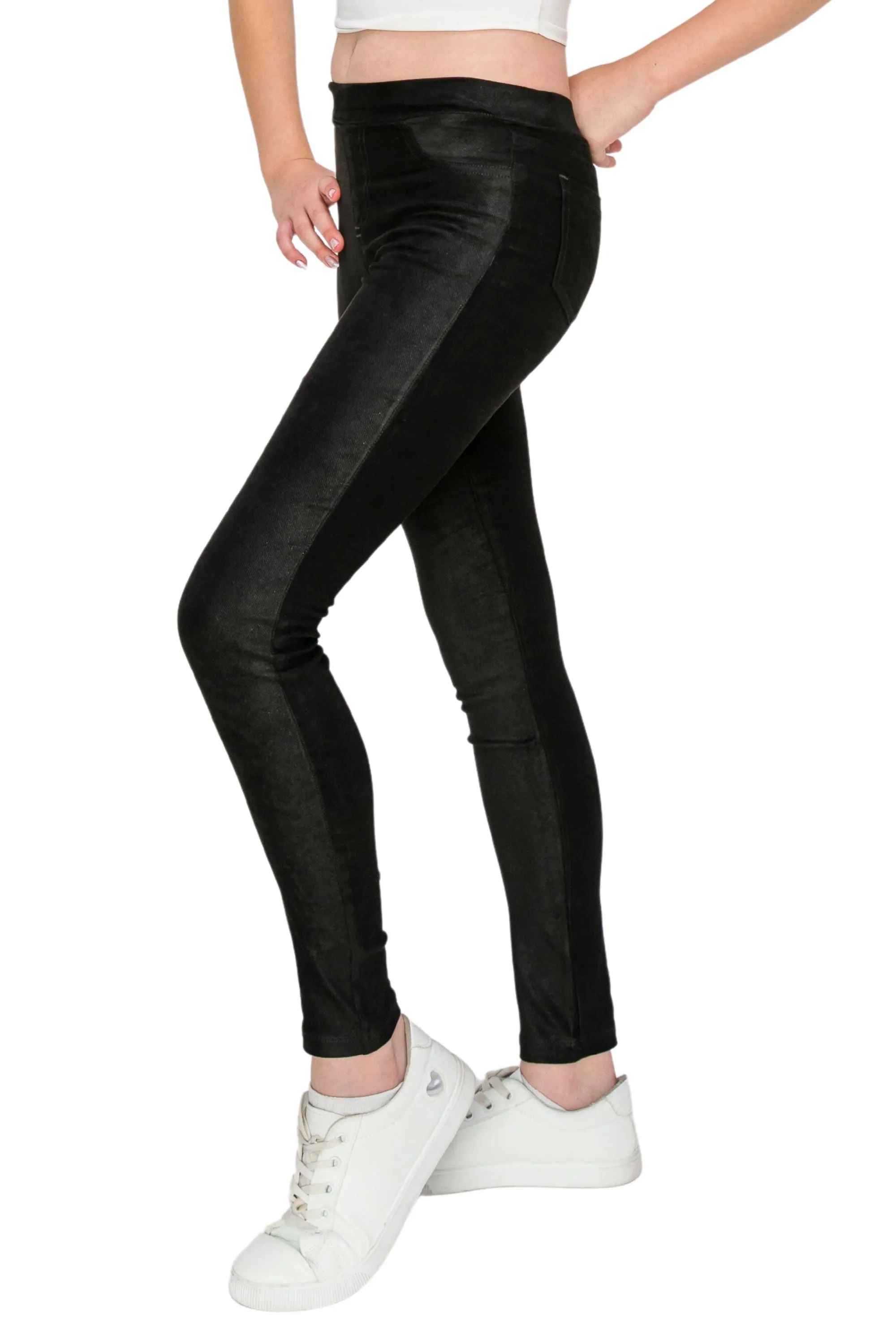 Verna - Glitter Suede Pull On Skinny