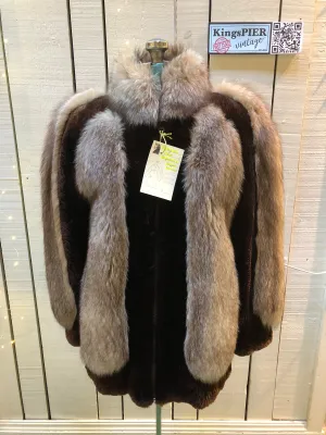 Vintage Brown and Blonde Fur Coat, Chest 40”