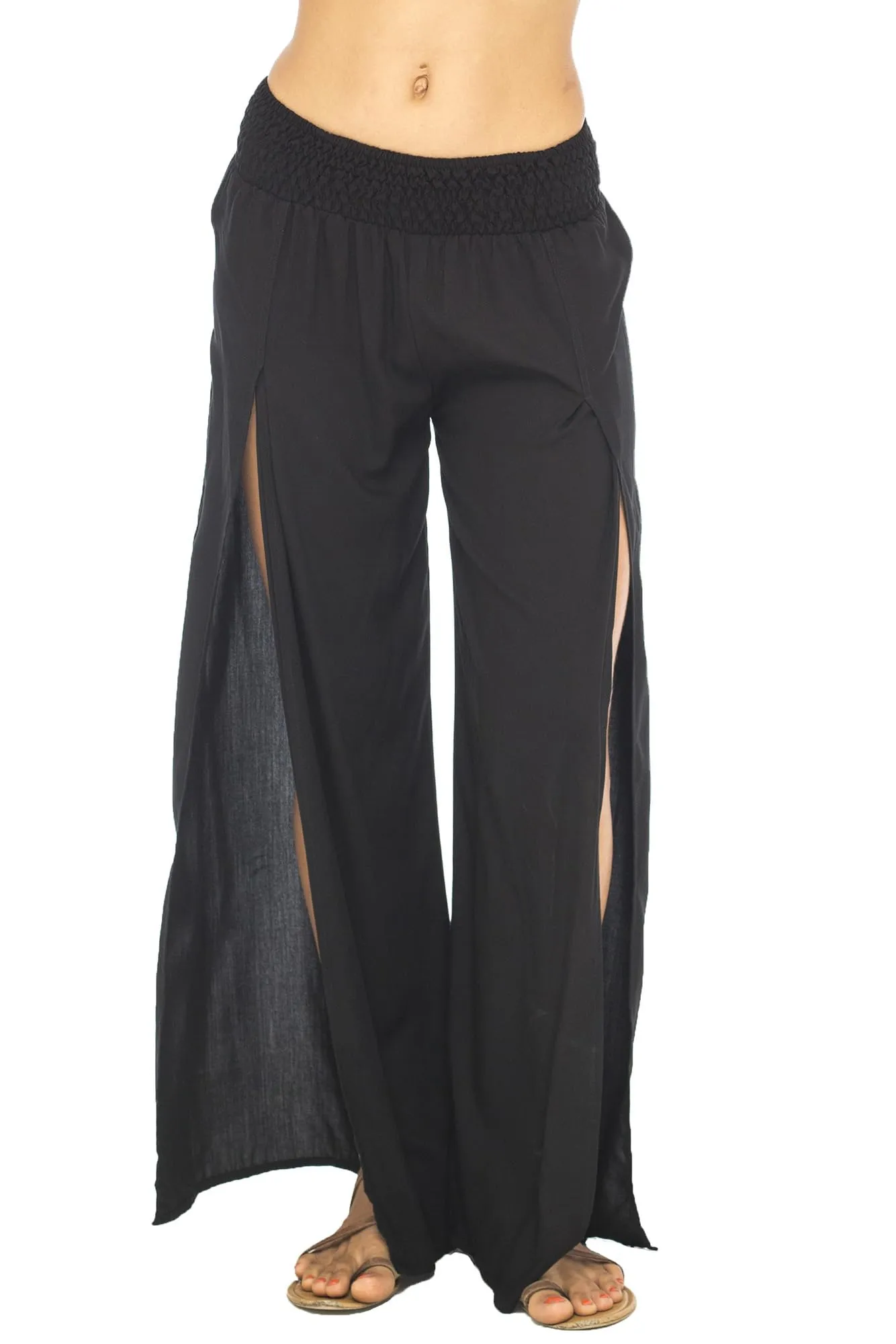 Wide Leg Palazzo Pants with Slit