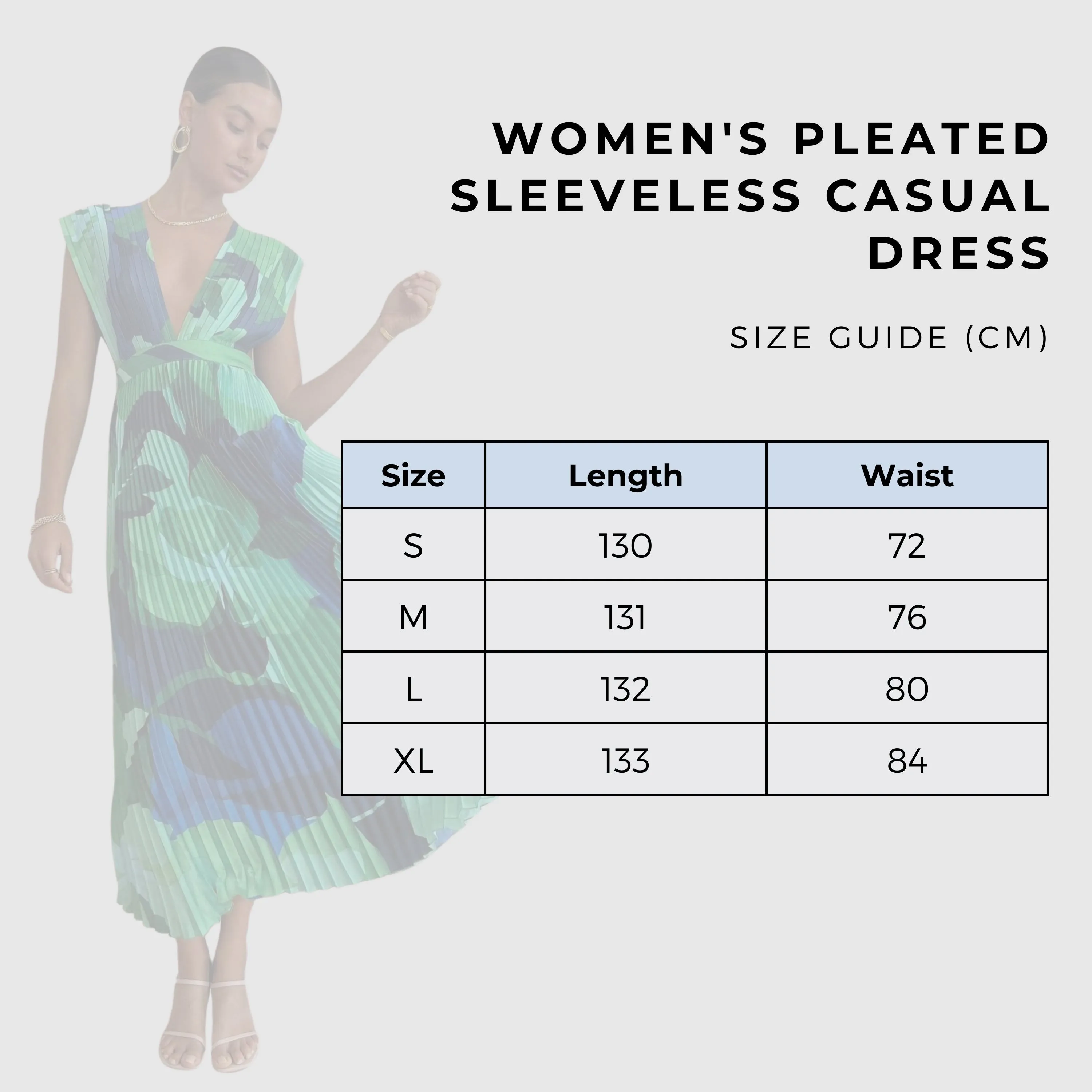 Women's Pleated Sleeveless Casual Dress