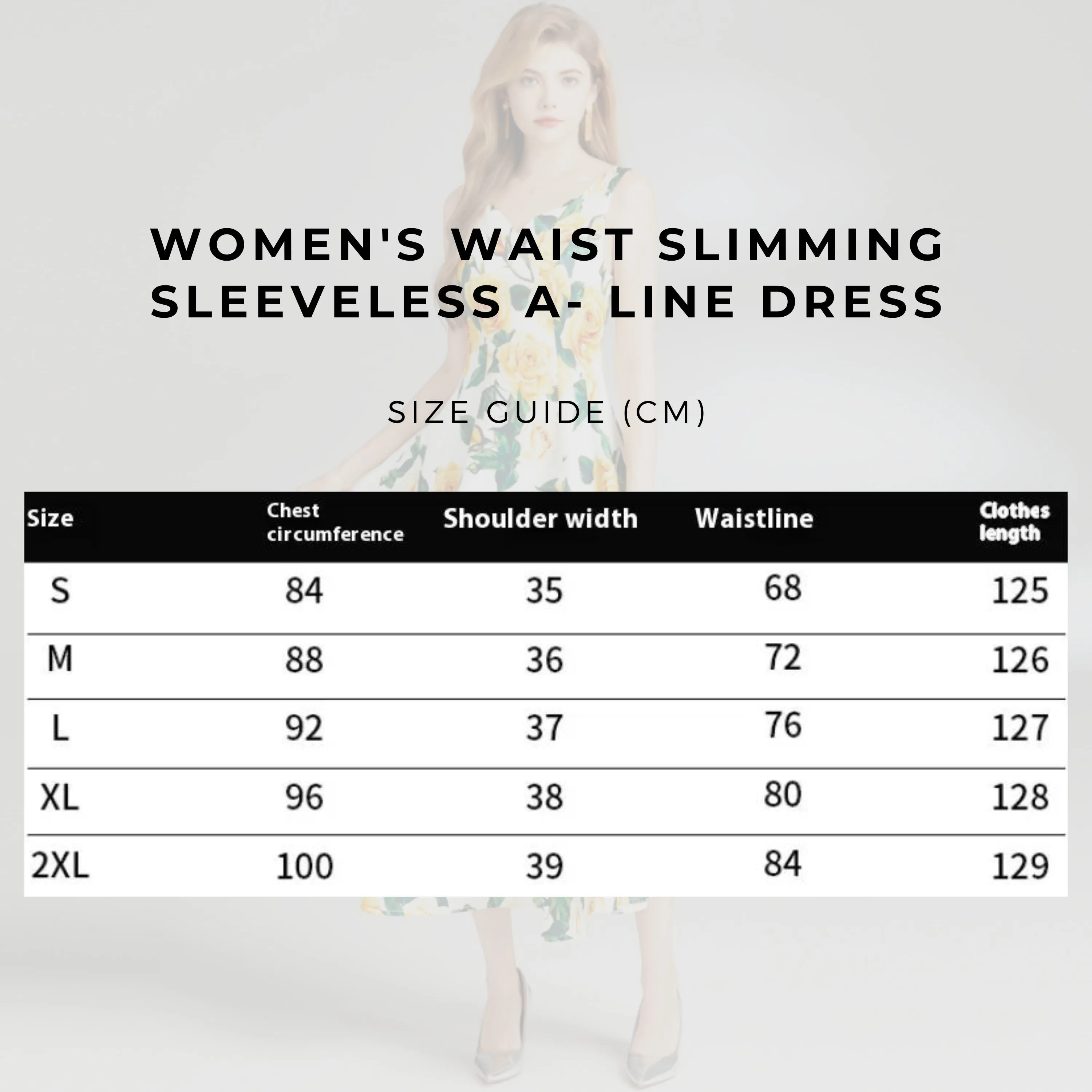 Women's Waist Slimming Sleeveless A- Line Dress