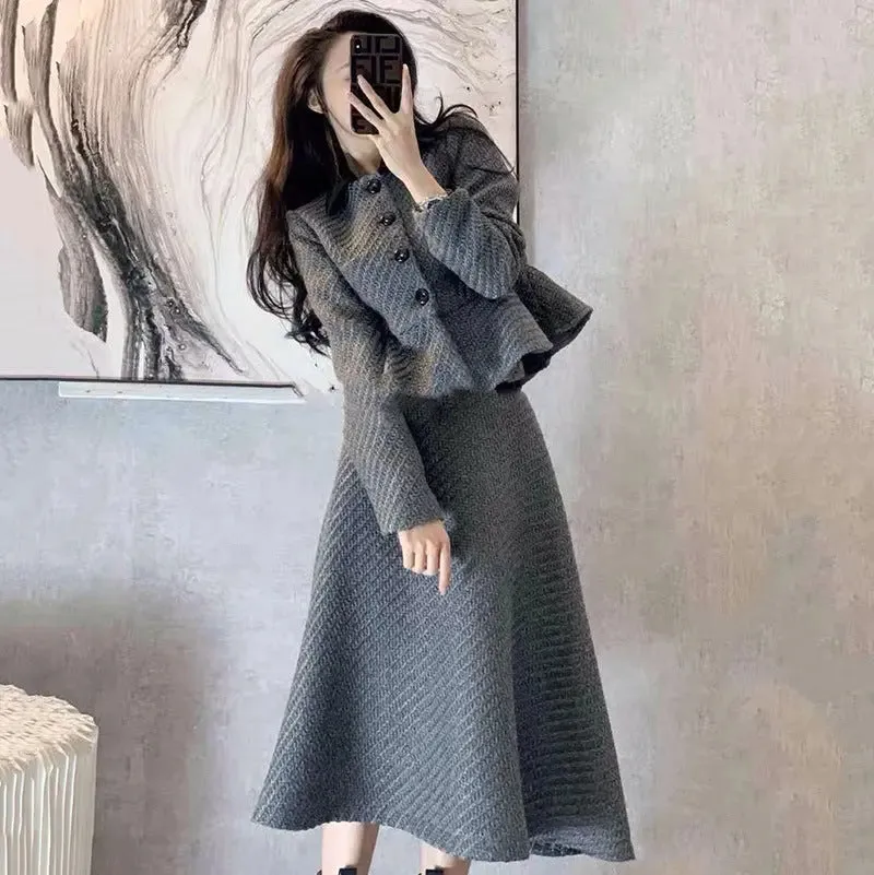 Women's Woolen Small Fragrance Suit Dress