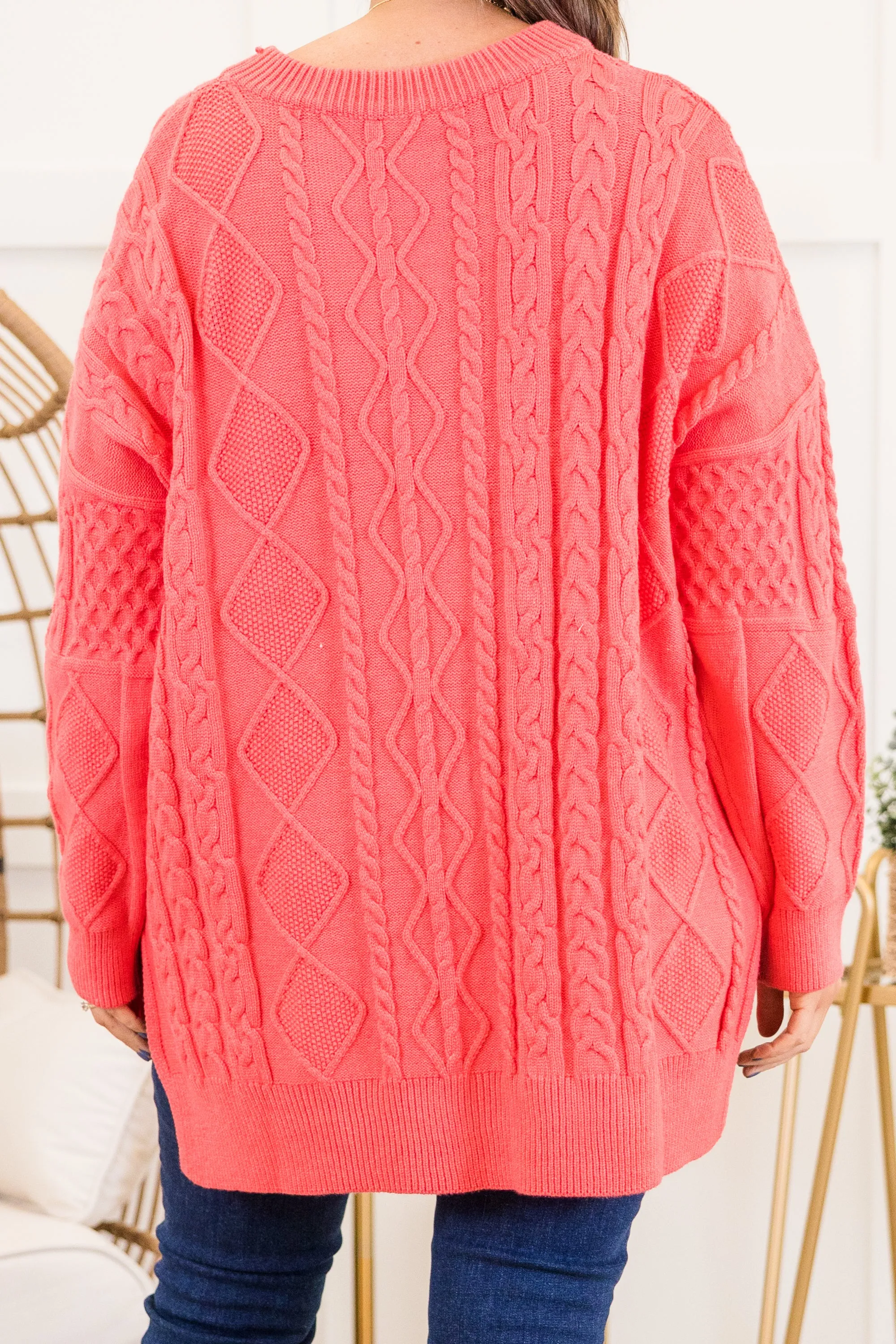 You Should Know Sweater, Coral